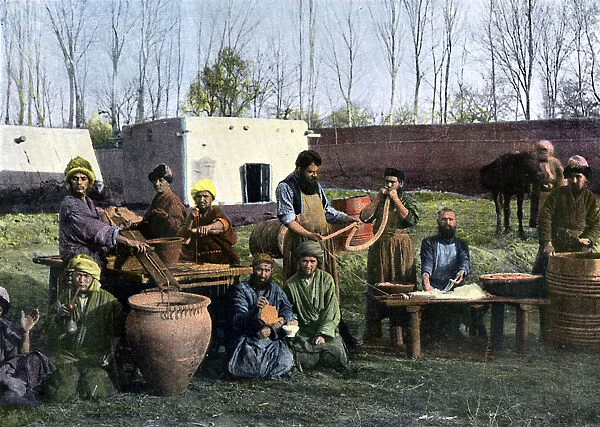 Gut-dressing works, Bukhara, Uzbekistan, c1890
