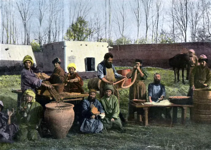 Framed Print : Gut-dressing works, Bukhara, Uzbekistan, c1890 Framed Print : Gut-dressing works, Bukhara, Uzbekistan, c1890