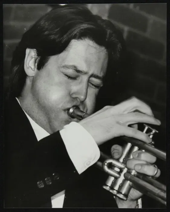 Framed Print : Guy Barker playing the trumpet at The Fairway, Welwyn Garden City, Hertfordshire, 3 November 1991 Framed Print : Guy Barker playing the trumpet at The Fairway, Welwyn Garden City, Hertfordshire, 3 November 1991