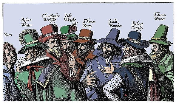 Guy Fawkes and the Gunpowder Plotters, 1605