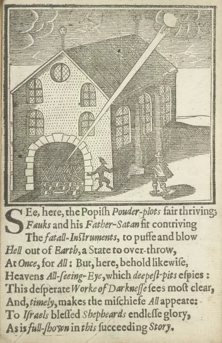 Framed Print : Guy Fawkes and Satan outside the Houses of Parliament, 1617. Creator: Unknown Framed Print : Guy Fawkes and Satan outside the Houses of Parliament, 1617. Creator: Unknown