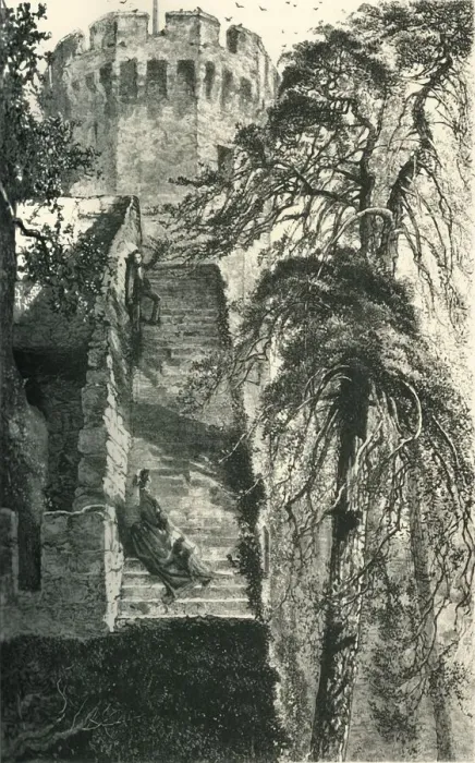Framed Print : Guys Tower and the Walls of Warwick Castle, c1870 Framed Print : Guys Tower and the Walls of Warwick Castle, c1870