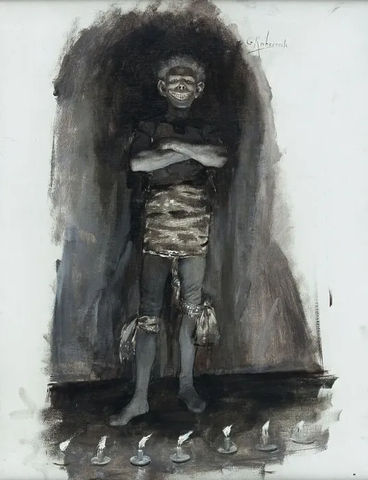 Framed Print : Gwynplaine. The man who laughs, c1886. Creator: Georges Antoine Rochegrosse Framed Print : Gwynplaine. The man who laughs, c1886. Creator: Georges Antoine Rochegrosse