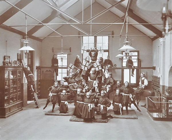 Gymnastic display at Elm Lodge Residential School for Elder Blind Girls, London, 1908