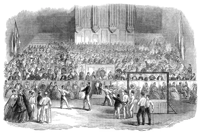Framed Print : Gymnastic meeting of the Edinburgh Schools, 1864. Creator: Unknown Framed Print : Gymnastic meeting of the Edinburgh Schools, 1864. Creator: Unknown