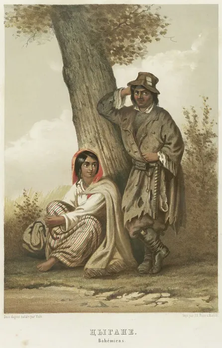 Framed Print : Gypsies, 1862. Creator: Karl Fiale Framed Print : Gypsies, 1862. Creator: Karl Fiale