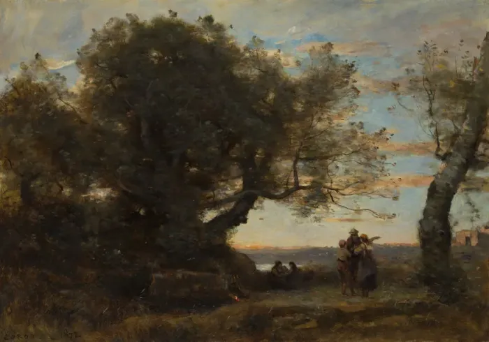 Framed Print : The Gypsies, 1872. Creator: Jean-Baptiste-Camille Corot Framed Print : The Gypsies, 1872. Creator: Jean-Baptiste-Camille Corot