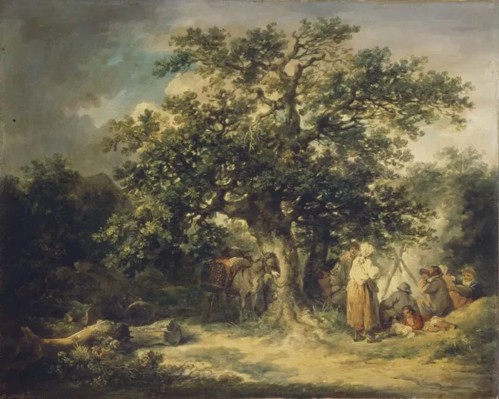 Framed Print : Gypsies, c. 1800. Creator: Morland, George (1736-1804) Framed Print : Gypsies, c. 1800. Creator: Morland, George (1736-1804)