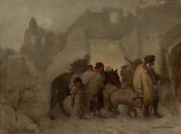 Framed Print : Gypsies, c1873. Creator: Aleksander Kotsis Framed Print : Gypsies, c1873. Creator: Aleksander Kotsis