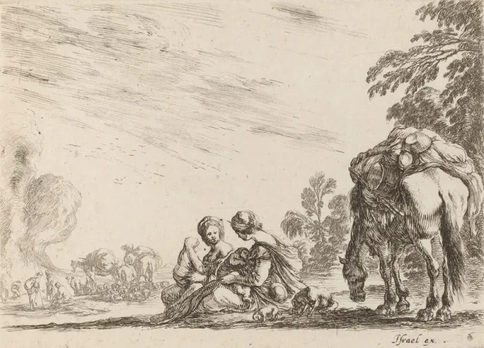 Framed Print : Gypsies at Rest, 1642. Creator: Stefano della Bella Framed Print : Gypsies at Rest, 1642. Creator: Stefano della Bella