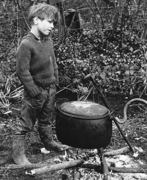 Framed Print : Gypsy boy with cauldron, 1960s Framed Print : Gypsy boy with cauldron, 1960s