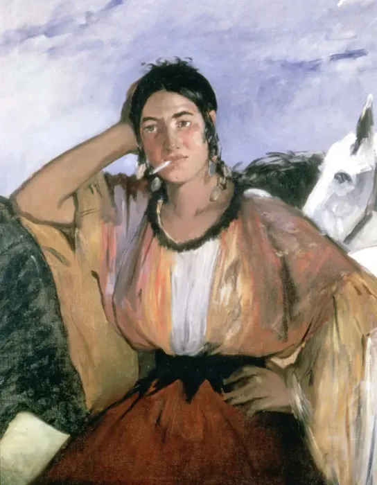 Framed Print : Gypsy with cigarette, 1862. Artist: Edouard Manet Framed Print : Gypsy with cigarette, 1862. Artist: Edouard Manet