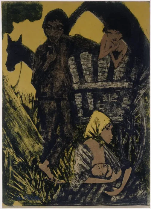 Framed Print : Gypsy Family beside Covered Wagon, 1926-1927 Framed Print : Gypsy Family beside Covered Wagon, 1926-1927