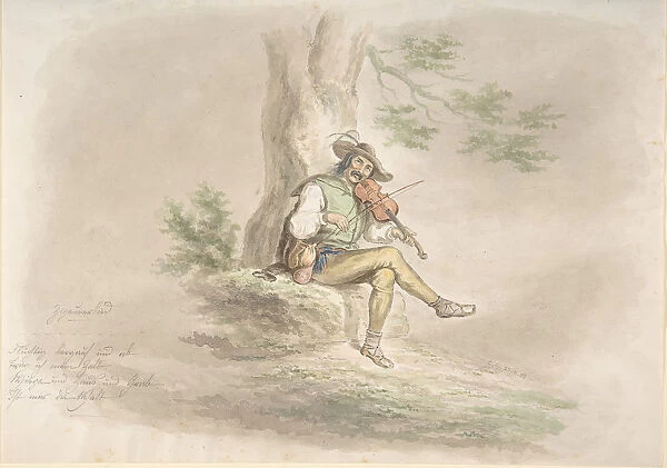 Gypsy Fiddler, 1858. Creator: Monogrammist CG