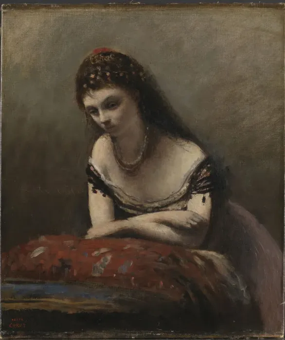 Framed Print : The Gypsy Girl, 1870-1871. Creator: Corot, Jean-Baptiste Camille (1796-1875)