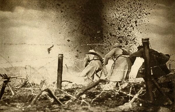 An H. E. shell exploding, First World War, 1914-1918, (1933). Creator: Unknown