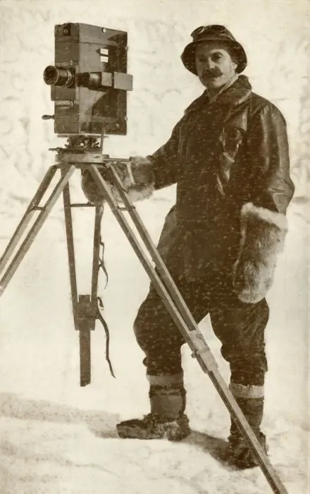 Framed Print : H. G. Ponting and One of His Cinematograph Cameras, January 1912, (1913). Artist Framed Print : H. G. Ponting and One of His Cinematograph Cameras, January 1912, (1913). Artist