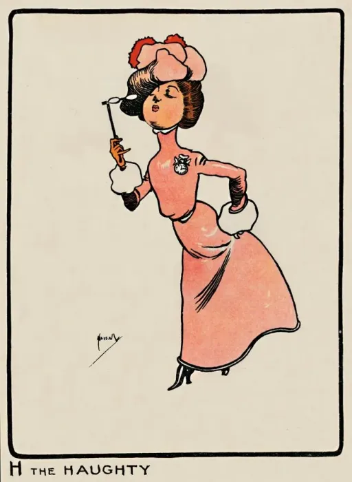 Framed Print : H the Haughty, 1903. Artist: John Hassall Framed Print : H the Haughty, 1903. Artist: John Hassall