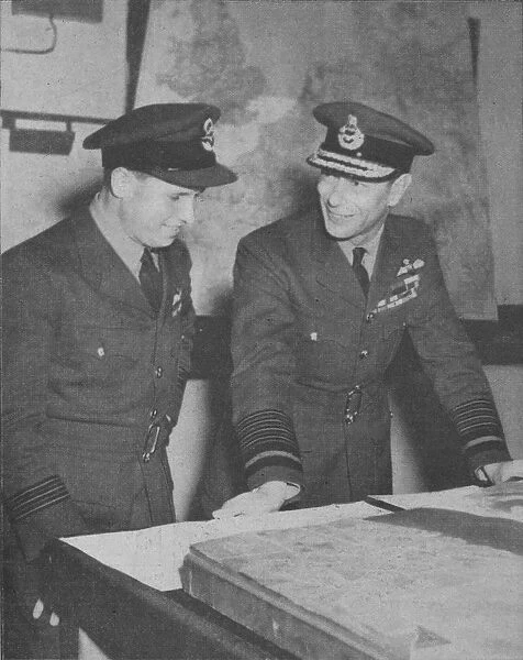 H. M. The King learns details of the R. A. F. raid on the Ruhr dams on May 17, 1943, 1943-44
