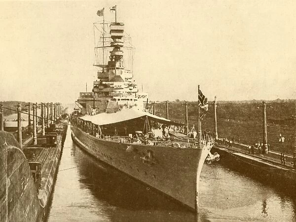 H. M. S. Renown Passing Through the Panama Canal with the Duke and Duchess