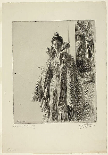 H. R. H. Princess Ingeborg of Sweden I, 1900. Creator: Anders Leonard Zorn