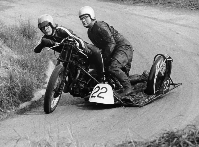 Framed Print : H Wilderspin taking part in the Gurston Hill Climb, on a 1936 Matchless bike, 1971 Framed Print : H Wilderspin taking part in the Gurston Hill Climb, on a 1936 Matchless bike, 1971