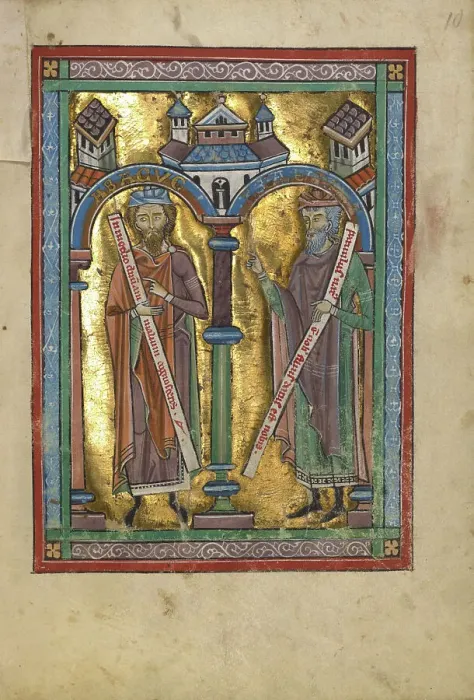 Framed Print : Habakkuk and Isaiah; Psalter, about 1240-1250. Creator: Unknown