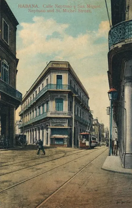 Framed Print : Habana. Calle Neptuno y San Miguel. Neptuno and St. Michel Street, 1916 Framed Print : Habana. Calle Neptuno y San Miguel. Neptuno and St. Michel Street, 1916