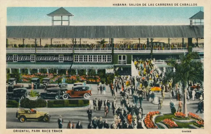 Framed Print : Habana: Salida De Las Carreras De Caballos. Oriental Park Race Track, c1910 Framed Print : Habana: Salida De Las Carreras De Caballos. Oriental Park Race Track, c1910