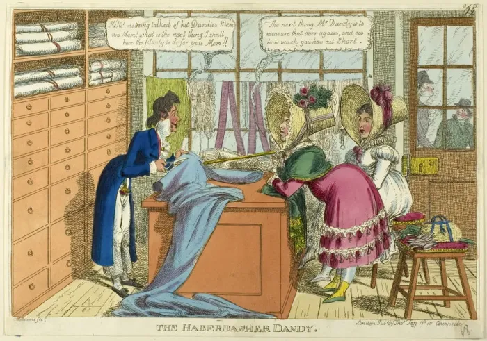 Framed Print : The Haberdasher Dandy, 1817-20. Creator: Charles Williams Framed Print : The Haberdasher Dandy, 1817-20. Creator: Charles Williams