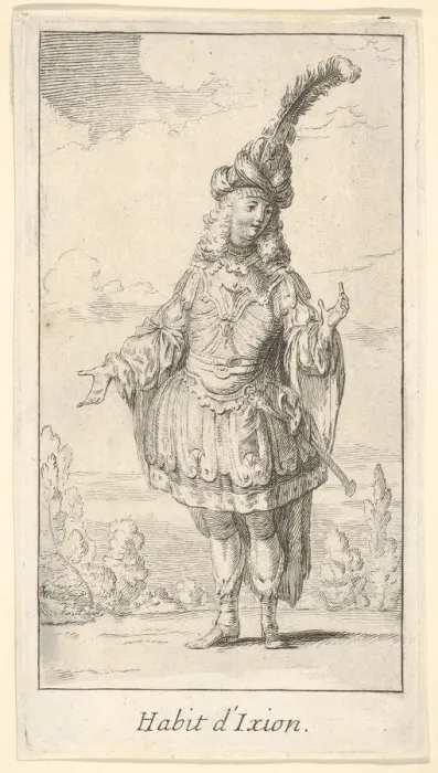 Framed Print : Habit d Ixion: a man wearing a tonnelet with a sword in the belt, a turban with one la Framed Print : Habit d Ixion: a man wearing a tonnelet with a sword in the belt, a turban with one la