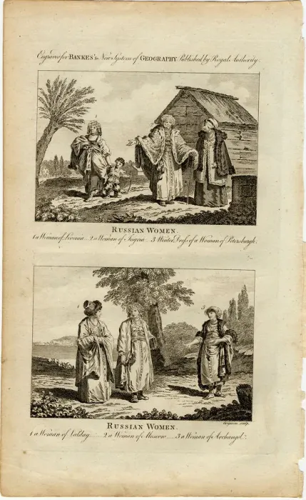 Framed Print : Habits of the Russian Women, ca 1730. Artist: Grainger, William (active 1784-1793) Framed Print : Habits of the Russian Women, ca 1730. Artist: Grainger, William (active 1784-1793)