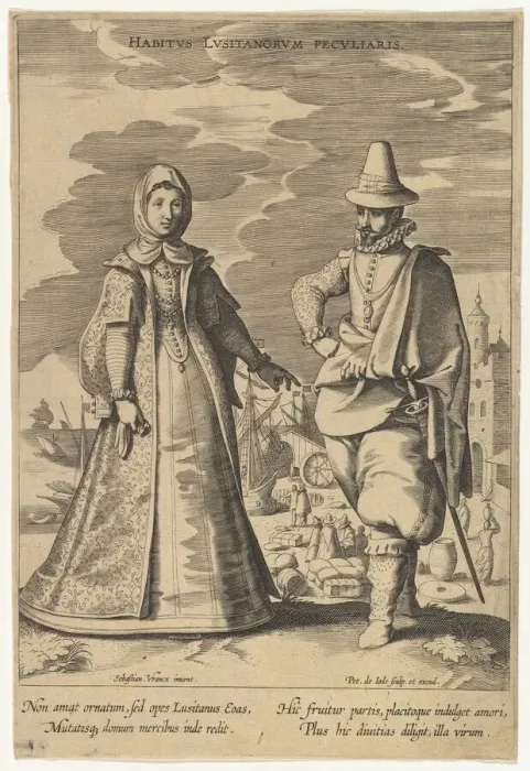 Framed Print : Habitus Lusitanorum Peculiaris, from Fashions of Different Nations. n. d Framed Print : Habitus Lusitanorum Peculiaris, from Fashions of Different Nations. n. d