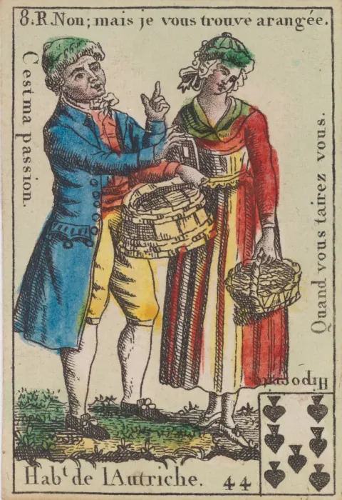 Framed Print : Hab.t de l Autriche from Playing Cards (for Quartets) Costumes des Peuples Etrangers... 1700-1799. Creator: Anon Framed Print : Hab.t de l Autriche from Playing Cards (for Quartets) Costumes des Peuples Etrangers... 1700-1799. Creator: Anon