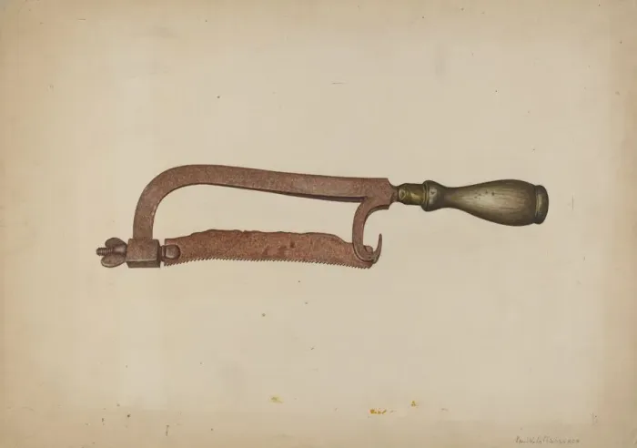 Framed Print : Hack Saw, c. 1938. Creator: Paul Poffinbarger Framed Print : Hack Saw, c. 1938. Creator: Paul Poffinbarger