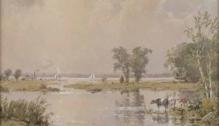 Framed Print : Hackensack Meadows, 1890. Creator: Jasper Francis Cropsey Framed Print : Hackensack Meadows, 1890. Creator: Jasper Francis Cropsey