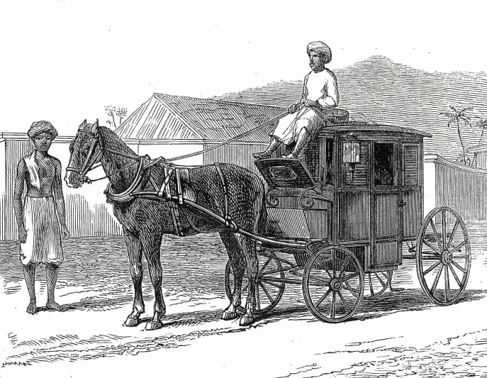 Framed Print : Hackney Carriage, Madras, 1876. Creator: Unknown Framed Print : Hackney Carriage, Madras, 1876. Creator: Unknown