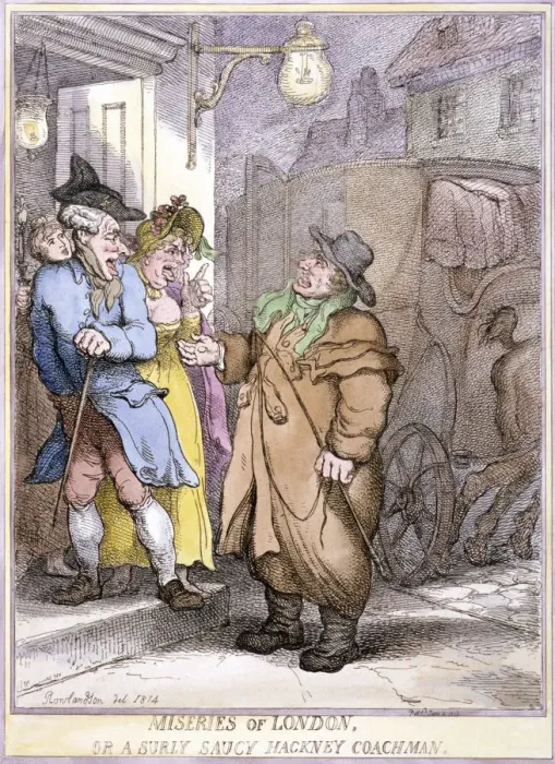 Framed Print : A hackney coachman, London, 1814