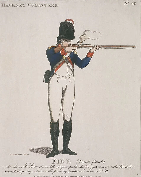 Hackney Volunteer firing a rifle, 1798