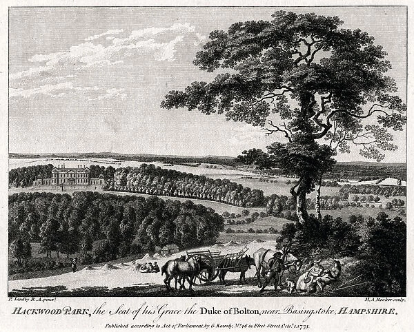 Hackwood Park, the Seat of his Grace the Duke of Bolton, near Basingstoke, Hampshire, 1775. Artist: Michael Angelo Rooker