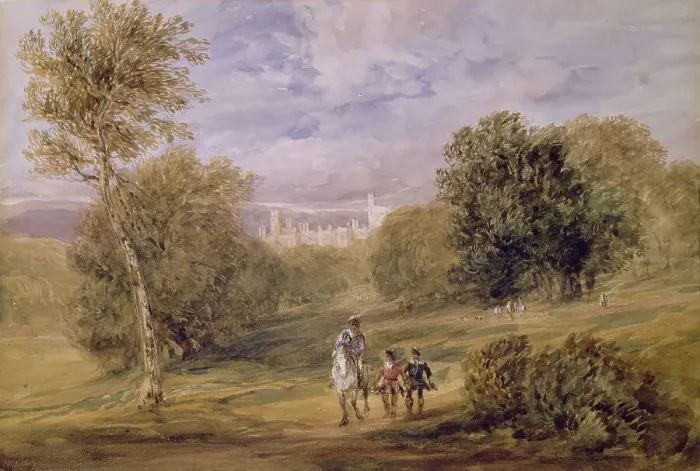 Framed Print : Haddon Hall from the Park, 1831. Creator: David Cox the Elder Framed Print : Haddon Hall from the Park, 1831. Creator: David Cox the Elder