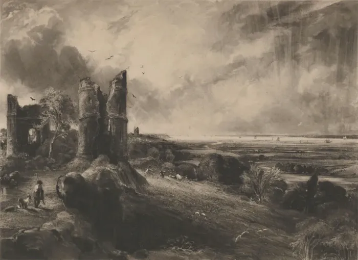 Framed Print : Hadleigh Castle: Large Plate, 1830-32. Creator: David Lucas Framed Print : Hadleigh Castle: Large Plate, 1830-32. Creator: David Lucas