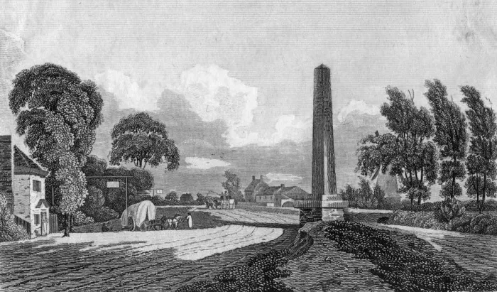 Framed Print : Hadley Highstone, near Barnet, 1805. Artist: Sands Framed Print : Hadley Highstone, near Barnet, 1805. Artist: Sands