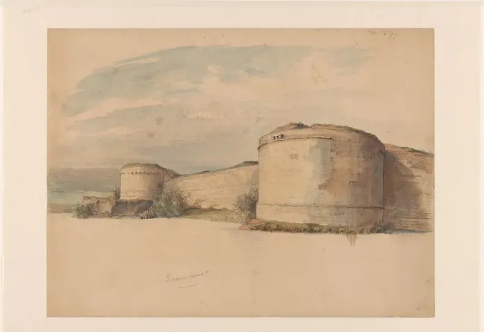 Framed Print : Haet ende Nijd and De Vijf Koppen (The Five Heads) roundels on the Zwanengracht in... 1825-1899. Creator: Alexander Schaepkens Framed Print : Haet ende Nijd and De Vijf Koppen (The Five Heads) roundels on the Zwanengracht in... 1825-1899. Creator: Alexander Schaepkens