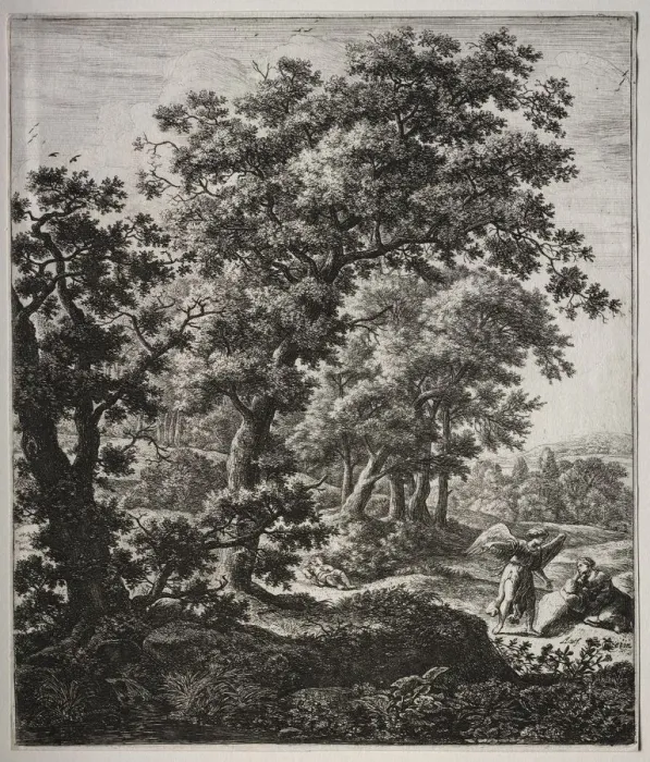 Framed Print : Hagar comforted by the Angel. Creator: Anthonie Waterloo (Dutch, 1609 / 10-1690) Framed Print : Hagar comforted by the Angel. Creator: Anthonie Waterloo (Dutch, 1609 / 10-1690)