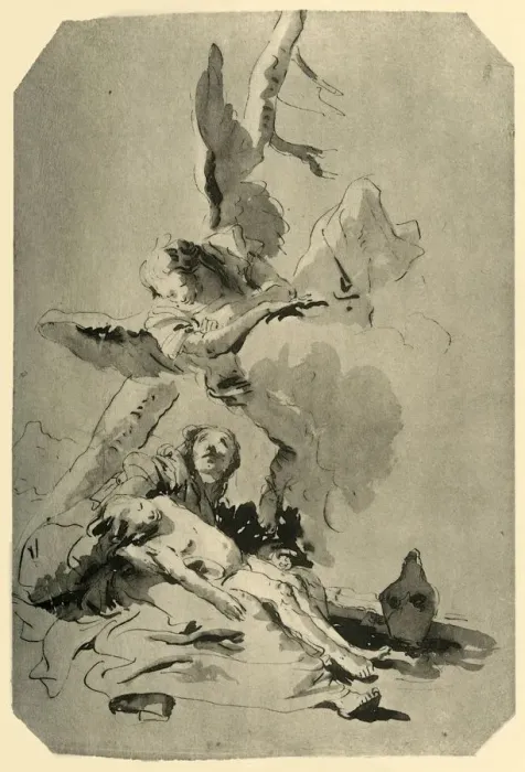 Framed Print : Hagar and Ishmael, 1735, (1928). Artist: Giovanni Battista Tiepolo Framed Print : Hagar and Ishmael, 1735, (1928). Artist: Giovanni Battista Tiepolo