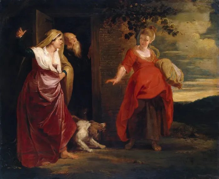 Framed Print : Hagar Leaves the House of Abraham, c1615. Artist: Peter Paul Rubens Framed Print : Hagar Leaves the House of Abraham, c1615. Artist: Peter Paul Rubens