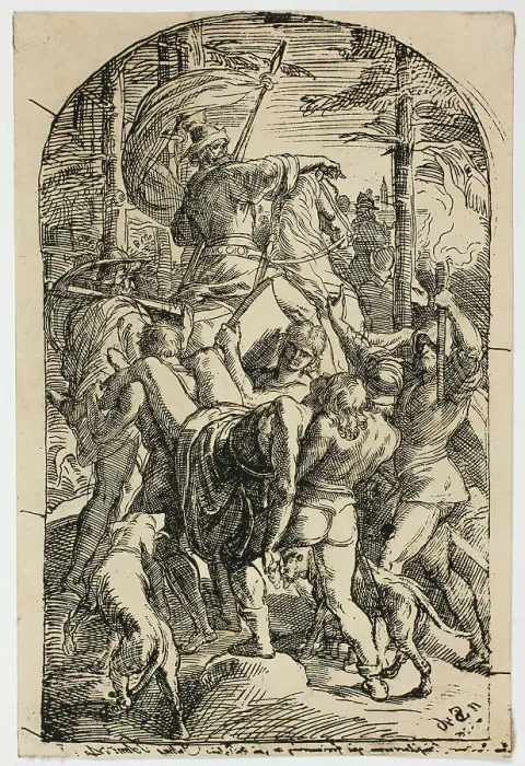 Framed Print : Hagen Leaves Siegfried's Body to be Carried Home from the Forest, n.d. Creator: Julius Schnorr von Carolsfeld Framed Print : Hagen Leaves Siegfried's Body to be Carried Home from the Forest, n.d. Creator: Julius Schnorr von Carolsfeld