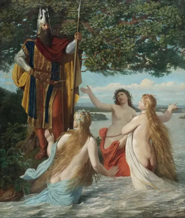 Framed Print : Hagen and the Rhinemaidens, c. 1916 Framed Print : Hagen and the Rhinemaidens, c. 1916