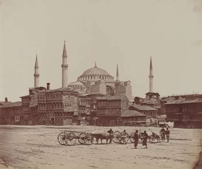 Framed Print : Hagia Sophia from Place l Hippodrome, 1857. Creator: James Robertson Framed Print : Hagia Sophia from Place l Hippodrome, 1857. Creator: James Robertson